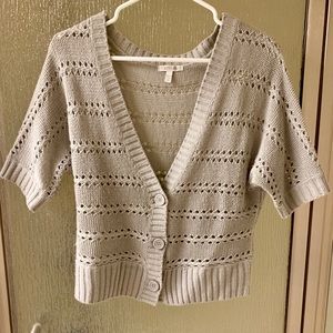 Delia’s grey gray sweater crop top Short sleeve M